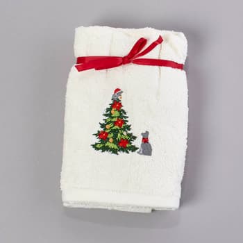 Holiday Cat Tree Hand Towel