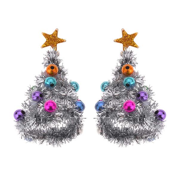 Silver Christmas Tree w/ Ornament Beads - image 