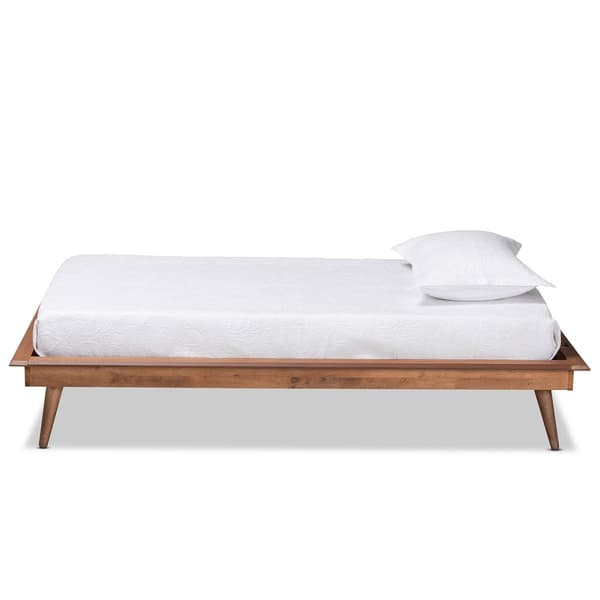 Baxton Studio Karine Walnut Brown Wood Twin Platform Bed Frame
