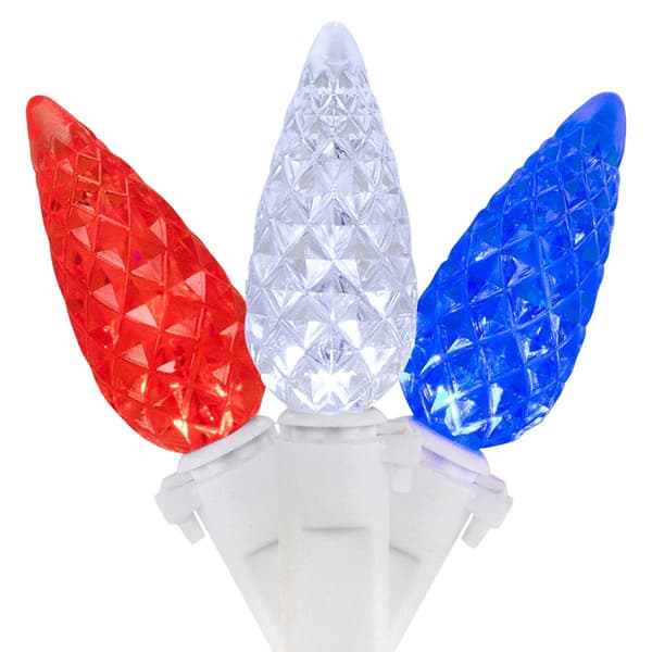 Northlight Seasonal Patriotic LED C6 Faceted Christmas Lights - image 