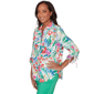 Petite Alfred Dunner Resort Living Tie Sleeve Floral Blouse - image 3