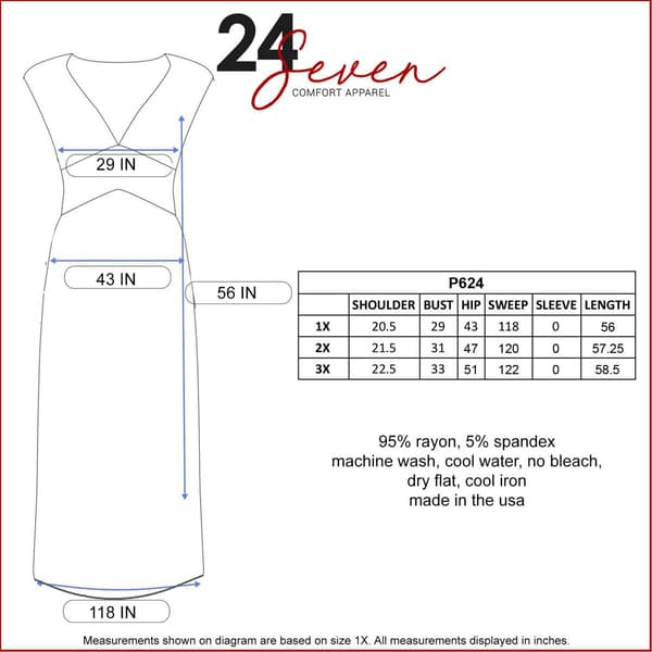 Plus Size 24/7 Comfort Apparel Empire Waist Maxi Dress