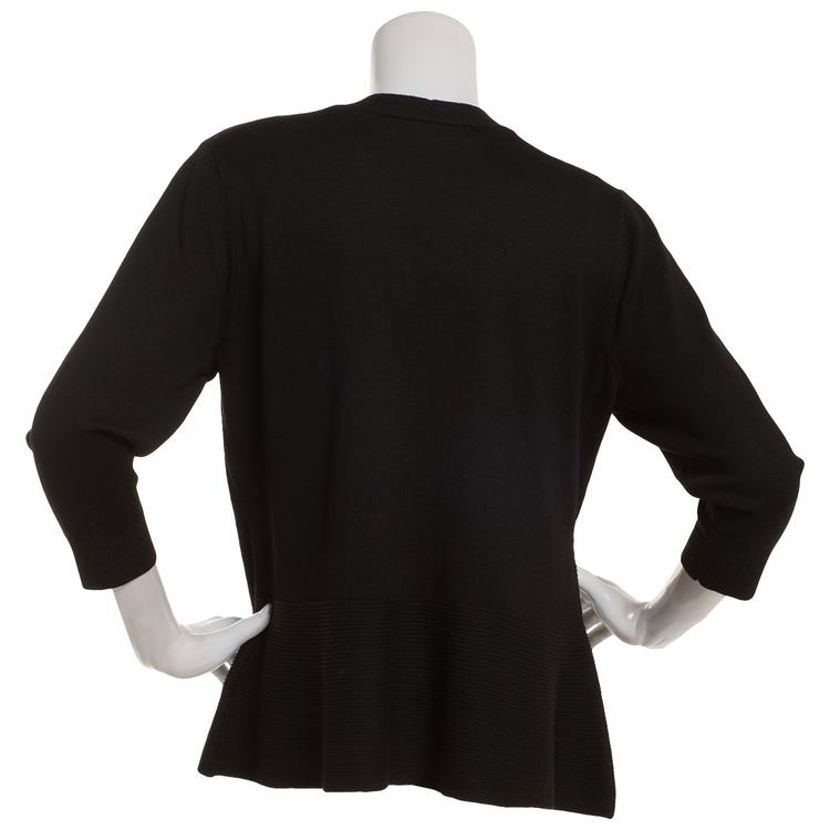 Womens Chloe & Jasmine Solid Peplum Cropped Cardigan