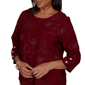 Womens Alfred Dunner Union 3/4 Sleeve Sparkle Soutache Blouse - image 5