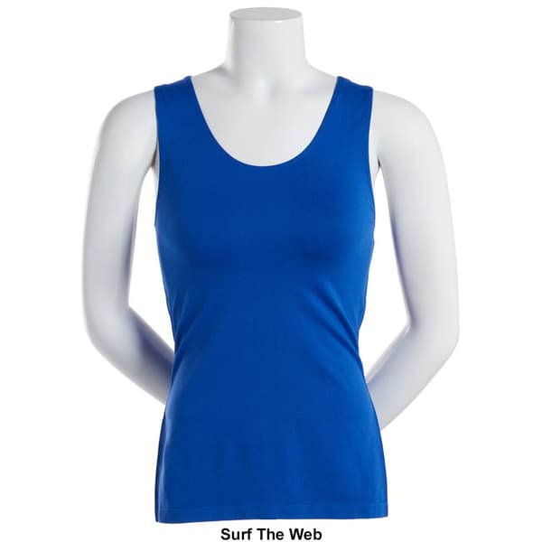 Womens Runway Ready Seamless Wide Strap Crew Neck Tank Top