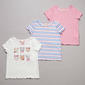 Girls (7-16) Bkind 3pk. Cat & Dog/Stripes/Dots Tees - image 1