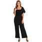 Womens Luxology Elbow Sleeve Smock Waist Jumpsuit - image 1