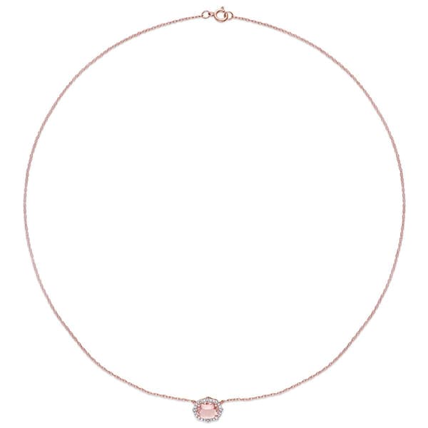 Gemstone Classics&#8482; Rose Gold Diamond Vintage Necklace