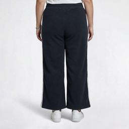 Juniors Plus No Comment Wide Leg Sweatpants with Eyelet Side Trim