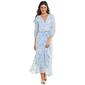 Womens Harlow & Rose 3/4 Sleeve Floral Chiffon Maxi Dress - image 1
