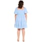 Juniors Plus Angie Twist Front Eyelet Puff Sleeve  A-Line Dress - image 2
