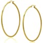 Gianni Argento 33mm Gold Thin Shiny Hoop Earrings - image 1