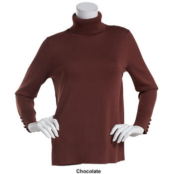 Womens Retrology Long Button Sleeve Turtleneck Sweater - Boscov's