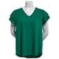 Womens Adrianna Papell Short Double Flutter Sleeve V-Neck Blouse - image 1