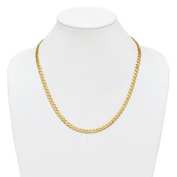 Gold Plated over Sterling Silver Beveled Curb Chain Necklace