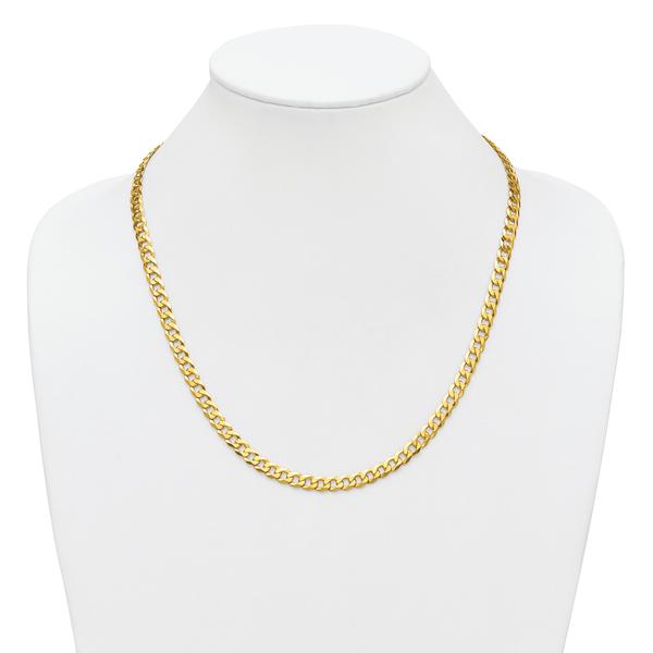 Gold Plated over Sterling Silver Beveled Curb Chain Necklace