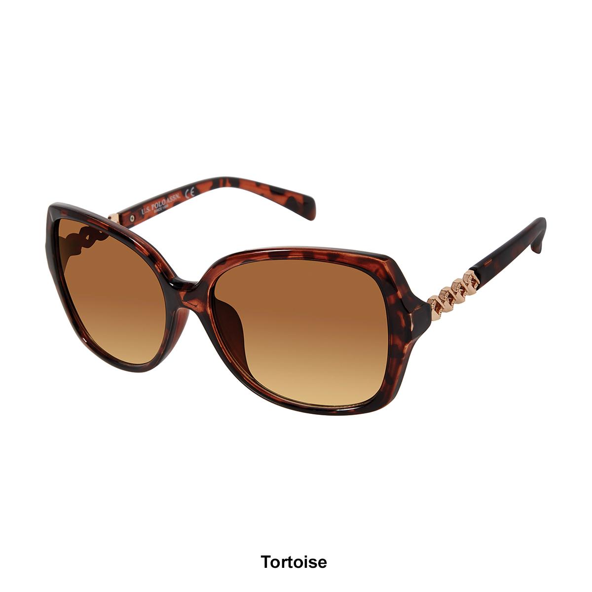Womens U.S. Polo Assn.® Rectangle Chain Sunglasses