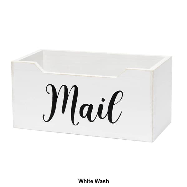Elegant Designs Farmhouse Wooden Decorative "Mail" Organizer Box