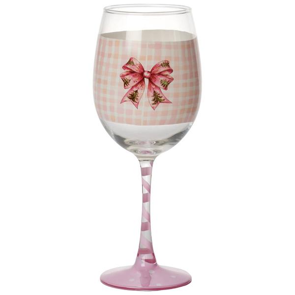 Home Essentials Pink Bow Goblet - image 
