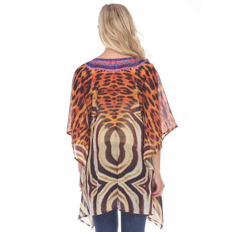 Womens White Mark Zebra Print Maternity Poncho