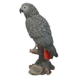 Hi-Line Gift Gabon Parrot On Stump Garden Statue
