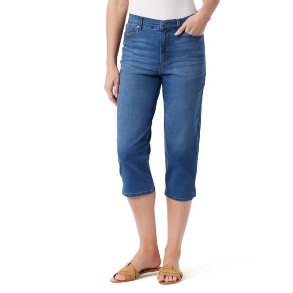 Womens Gloria Vanderbilt Amanda 21in. Capri Pants with Side Slits - image 