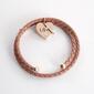 Inspirational Rose Gold Pink Leather Cross Bracelet - image 1