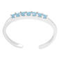 Barefootsies Turquoise Crystal Beaded Row Adjustable Toe Ring - image 1