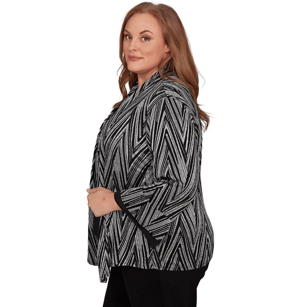 Plus Size Alfred Dunner Barcelona Chevron Two In One Blouse