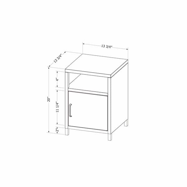 South Shore Sweedi Metal 1-Door Nightstand