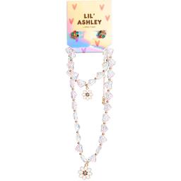 Kids Lil Ashley Heart Bead Charm Necklace & Earring Set
