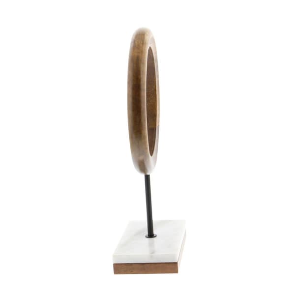 9th & Pike&#174; Brown Mango Wood Circular Sculpture