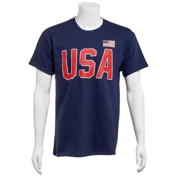 Mens Home of the Brave USA Corner Flag Graphic Tee - image 