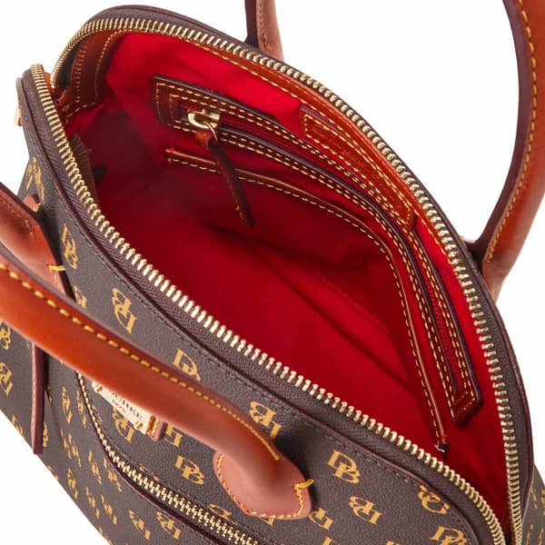 Dooney & Bourke Domed Satchel with Logo Print
