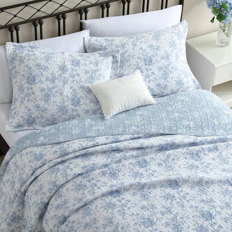 Laura Ashley® Walled Garden 136 Thread Count Reversible Quilt Set