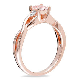 Gemstone Classics&#8482; Silver Diamond & Morganite Ring
