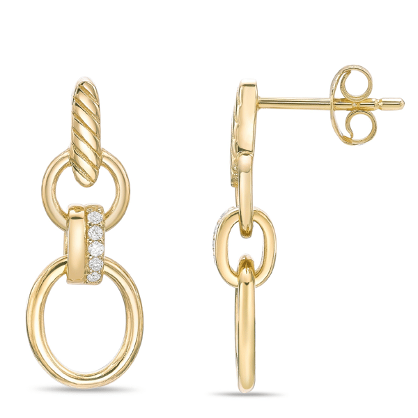 Brilliant Grown Gold-Plated Lab-Grown Diamond Link Drop Earrings