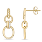 Brilliant Grown Gold-Plated Lab-Grown Diamond Link Drop Earrings - image 2