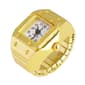 Womens Gold-Tone White Square Dial Ring Watch - GRWSBV-01 - image 2