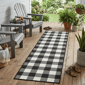 HomeRoots Black & Ivory Indoor Outdoor Runner Rug - image 1