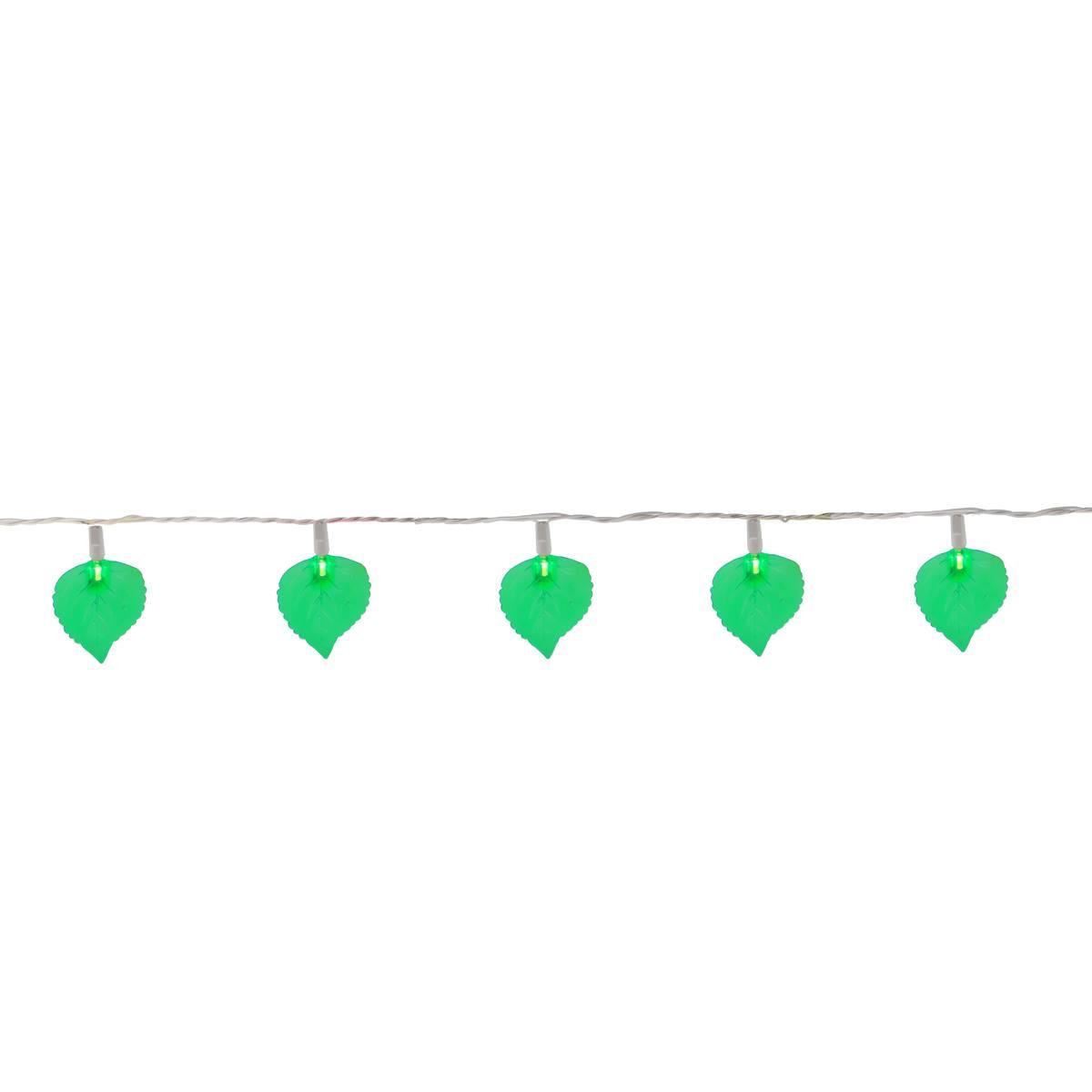 Northlight Seasonal Green Leaf Shaped String Lights