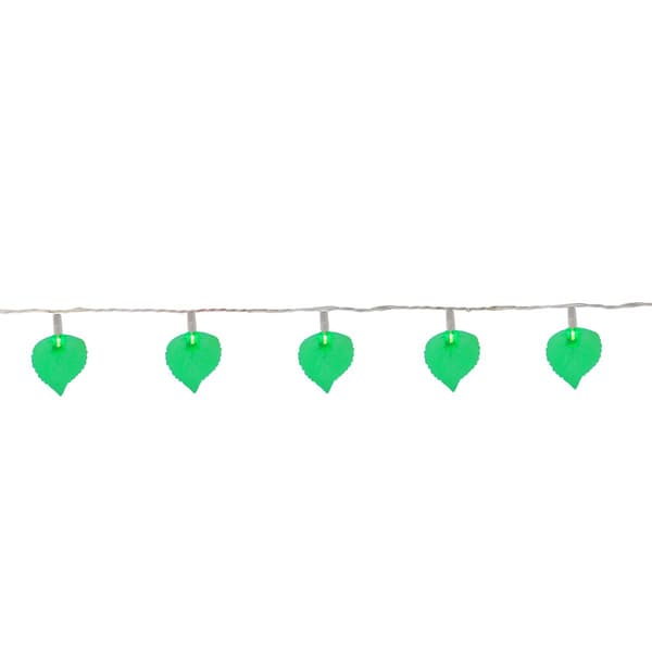 Northlight Seasonal Green Leaf Shaped String Lights - image 