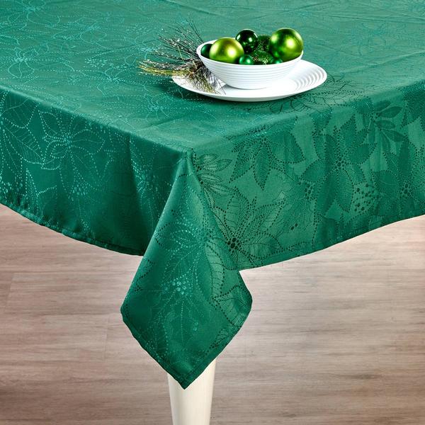 Poinsettia Raised Jacquard Tablecloth - image 
