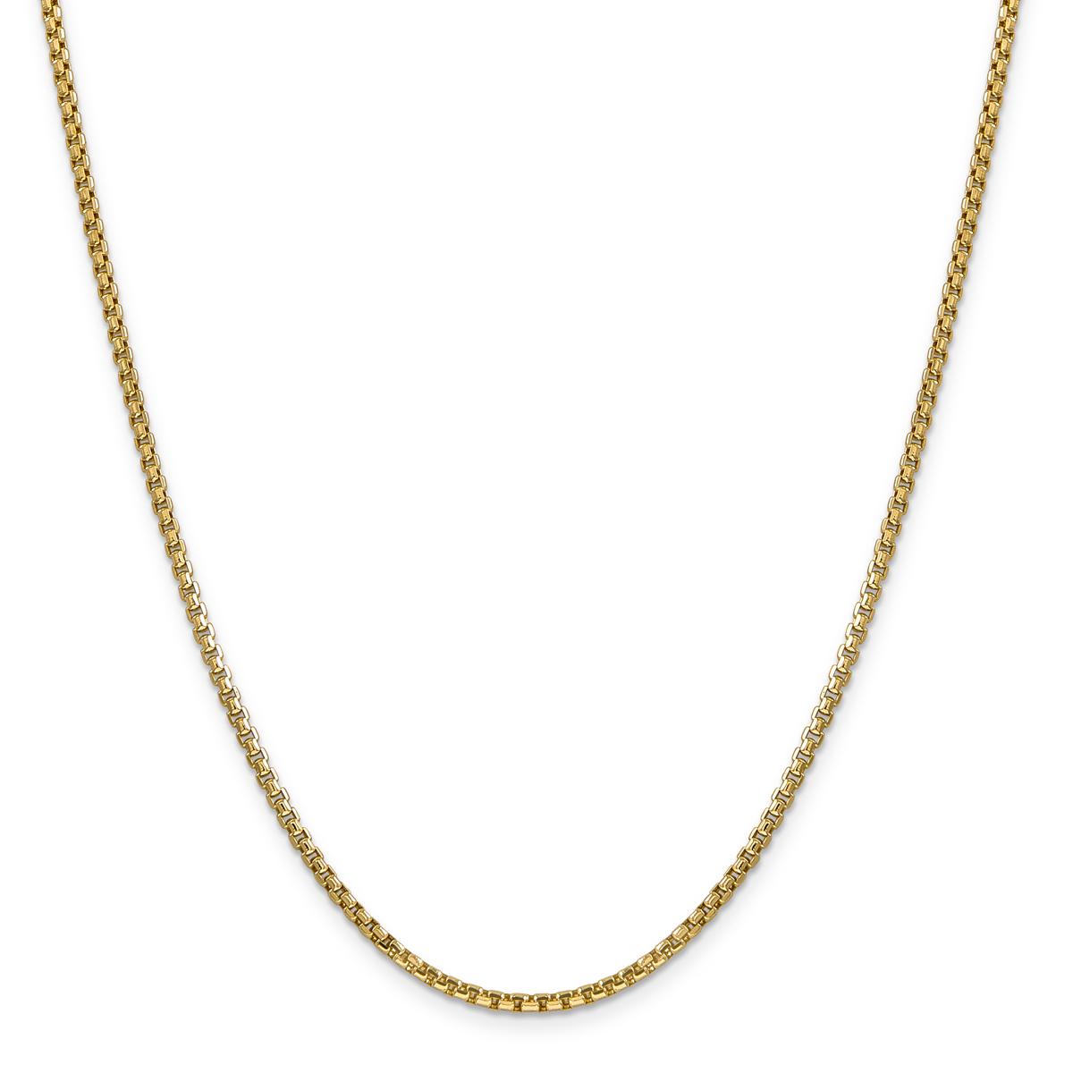Gold Classics™ 2.45mm. Semi-Solid Round Box Chain Necklace