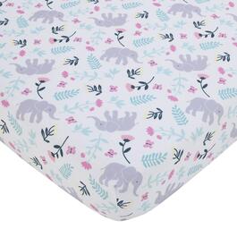 Carters&#40;R&#41; Floral Elephant Super Soft Fitted Crib Sheet