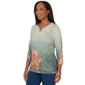 Womens Alfred Dunner Classics 3/4 Sleeve Pumpkin Patch Blouse - image 3