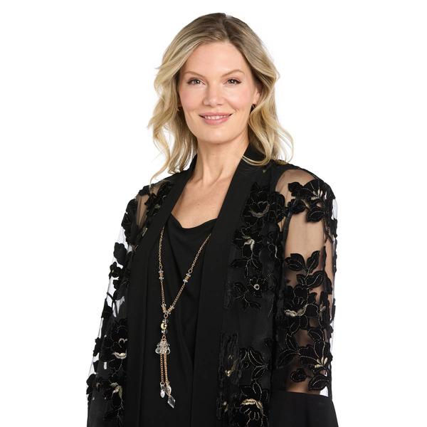 Womens R&M Richards Floral Velvet Burnout 3pc. Pant Set