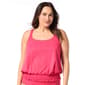 Plus Size Beach House Pique Solid Brandy Tankini Swim Top - image 1