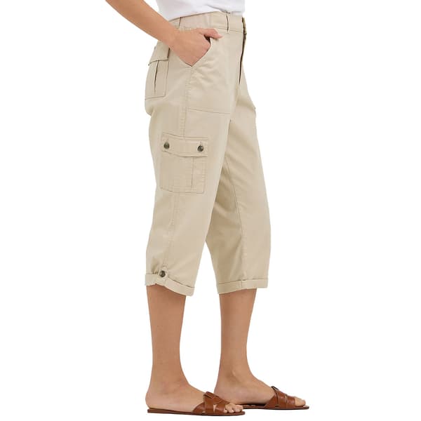 Womens Lee Ultra Lux Flex-to-Go Relaxed Fit Solid Cargo Capri
