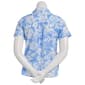 Erika Hayden Short Sleeve Tonal Floral Collar Casual Button Down - image 3